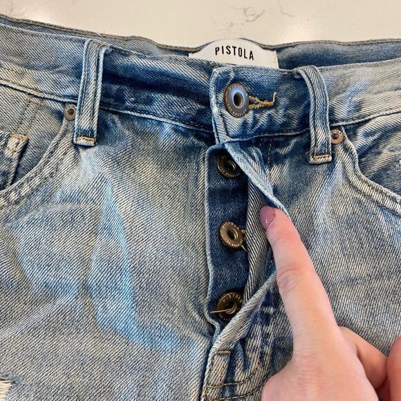 Pistola Devin High Rise Mom Cut Off Jean Shorts in Finesse Size‎ 27 - Picture 5 of 11